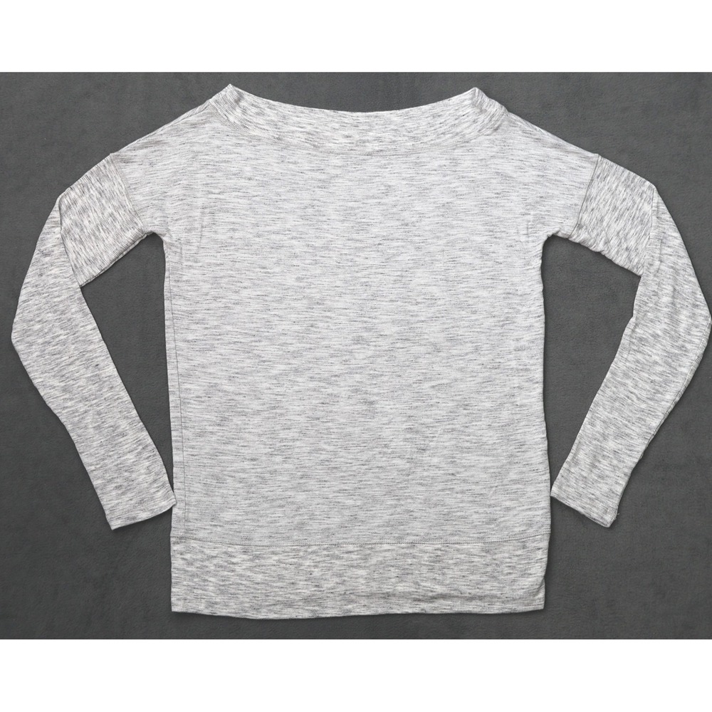 Athleta Boat Neck Top Women MT Medium Tall Grey Excellent Thumbhole Modal Blend
